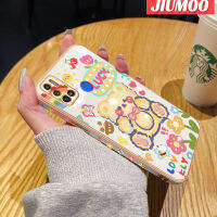 เคส JIUMOO สำหรับ Tecno Spark 6 Air Spark 5 Air เคสการ์ตูนหมีโชคดีใหม่กรอบสี่เหลี่ยมพื้นผิวเคสซิลิกาเจลนิ่มกันกระแทกเคสมือถือฝาครอบป้องกันเลนส์กล้องถ่ายรูปรวมทุกอย่าง