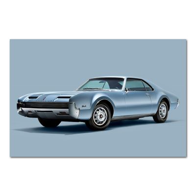 โปสเตอร์ศิลปะบนผนังรถย้อนยุค Toronado รุ่น1966ภาพวาดมีกรอบผ้าใบพิมพ์ศิลปะสำหรับตกแต่งห้อง Heyuan ในอนาคต