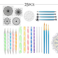 1 ชุด Mandala Dotting เครื่องมือชุดปากกาแต่งแต้มเครื่องมือ Mandala Stencil Ball Stylus ถาดสีสำหรับภาพวาด Rocks, Coloring, Drawing-BIANO