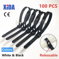 Releasable Nylon Cable Ties May Loose Slipknot Tie Reusable Packaging Plastic Zip Tie Wrap Strap 8*150/200/250/300/350/400/450