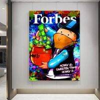 Forbes ภาพวาดลายกราฟิตีโมโนโพลีผ้าใบสร้างแรงบันดาลใจศิลปะพิมพ์บนผนัง0706ห้องสำนักงานบ้านนอร์ดิก