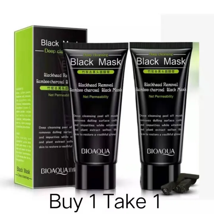 (Buy 1 Take 1 ) BIOAQUA Black Mask Deep Cleansing Blackhead Removal ...