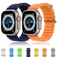 ☂Ocean สำหรับ Apple Watch Band 49มม. 45มม. 44มม. 42มม. 41มม. 40มม. 38มม. กีฬาสร้อยข้อมือซิลิโคน IWatch Series Ultra 8 7 6 SE 5 4 3