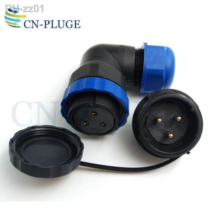 sp28-type-3-pin-waterproof-aviation-connector-28mm-elbow-nut-cable-connector-male-socket-female-plug-ip68