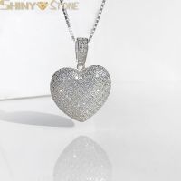 Sparking Bling 5A Crystal Paved Heart Charm Pendant Hip Hop Love Necklace for Women Men 5MM Cz Tennis Chain Jewelry Drop Ship Fashion Chain Necklaces