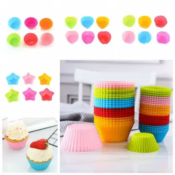 6pcs/set Silicone Cake Mold, Round Muffin Cupcake Baking Molds