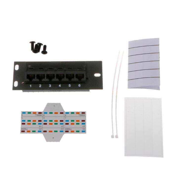 6 Port CAT5 CAT5E Patch Panel RJ45 Networking Wall Mount Rack Mount ...