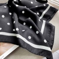 Classic Simple Polka Dot Large Size Satin Thin Shawl Silk Scarf Ladies Long 180x90cm Leisure Versatile Dual-Use Vacation Sunscreen Office Air Conditioning Blanket S