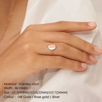 【CC】✵  eManco Delicate Oval Dainty Gold Plated Blank Minimalist Feminist Personality Can Wholesale