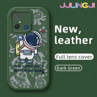 Jjlingji เคสสำหรับ Xiaomi Redmi 12C POCO C55 POCO M5s การ์ตูนน่ารักลายนักบินอวกาศดีไซน์ใหม่นุ่มหนังบางซิลิกาเคสโทรศัพท์เจลกล้องฝาปิดเลนส์เต็มเคสกันกระแทกเคสกันกระแทก