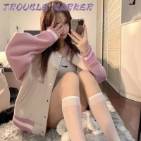 TroubleMaker เสื้อผ้าแฟชัน2023 เสื้อแจ็คเก็ตผ้าฟลีซขนาดเล็กสำหรับฤดูใบไม้ร่วงและฤดูหนาว เวอร์ชั่นเกาหลี WJK23912B5 38Z230922