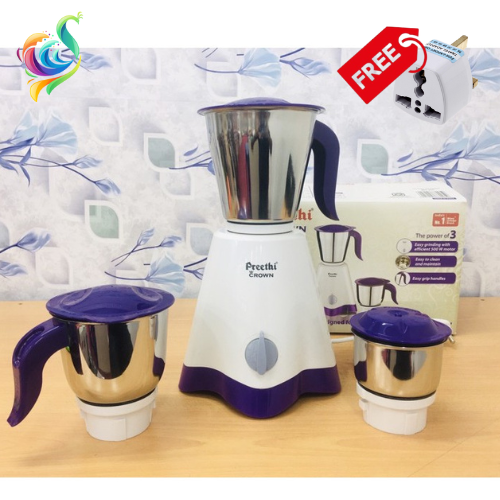 [1 Year Warranty] Preethi Crown MG205 500Watt 3 Stainless Steel Jar