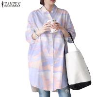 COD dhdfxcz ZANZEA Women Casual Fashion Loose Plus Size Turn-Down-Collar Blouse