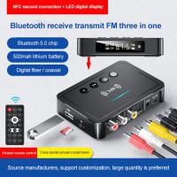 NFC LED Digital Display Bluetooth-compatible 5.0 Audio Transmitter Receiver 3.5mm AUX Aux Jack Wireless Adapter For PC Car