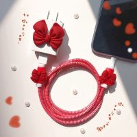 3D Bows Phone Cable Protector Holder Spiral Cable Winder Clip for Apple HUAWEI Samsung Xiaomi Charger Data Line Rope Organizer