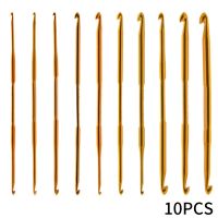 ✗❍♟ 10Pcs Aluminum Alloy Craft Handmade Crochet Hook Yarn Double Head Clothing For Beginners DIY Kniting Tools Woven Multipurpose