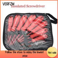 VERFZM SHOP 9Pcs/Set เหล็กเหล็กไร้สนิม ไขควงหุ้มฉนวน สีแดงเเดง ฉนวนกันความร้อน ไขควงปากแบน/ปลายแหลม ทนทานต่อการใช้งาน เครื่องมือช่างไฟฟ้าอุปกรณ์ ไขควงแม่เหล็กแม่เหล็ก ชุดประกอบประกอบ