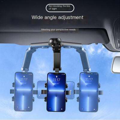 ที่วางโทรศัพท์ในรถยนต์ Multifunctional Car Navigation Holder คลิปกระจกกันลื่นเสถียรภาพปุ่มเทอร์โบ 1080 หมุนปรับได้สำหรับ Visor กระจกตั้งโต๊ะห้องครัวแฟชั่น