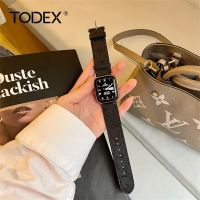 TODEX Luxury Leather Strap for Series 8 ultra 7 6 SE 5 4 3 2 1 Watch Band 45MM 44MM 42MM 41MM 40MM 38MM Replacement Bracelet Smart apple Watch Fashion Accessories Wristband 49mm 22mm