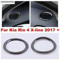 อุปกรณ์เสริมสำหรับ Kia Rio 4 X-Line 2017-2020เครื่องปรับอากาศระบายเต้าเสียบไฟฟ้ากระแสสลับภายในตัวครอบตามแบบสีเงิน/สีดำ