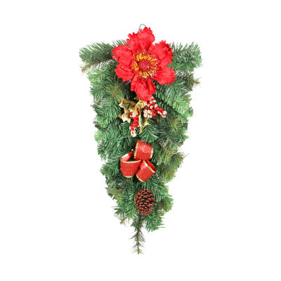 [สงสัย] 70Cm คริสมาสต์คว่ำลงต้นไม้คริสมาสต์ Swag เข็มเครื่องประดับพวงมาลามาลัยดอกไม้เทียมโบว์ดอกไม้ประดิษฐ์นำกลับมาใช้ได้คงทนโฟมเหล็กพีวีซีจี้