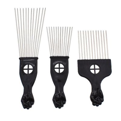 【CC】 Mayitr 3 Size Fist Afro Metal Comb African Hair Hairdressing Hairstyle Styling