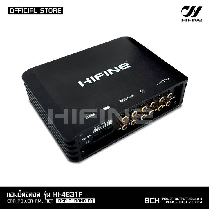 hifine-ชุดdsp-ตัวปรับแต่งเสียง-input-4-output-8-พร้อมภาคขยายและบูลทูธ-ในตัว-hi-4831f-มีชุดสายต่อรถtoyotaให้-มีจอเล็กปรับให้-hifine