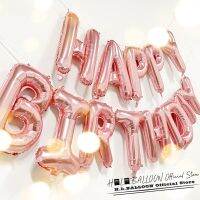 (TEX)13pcs Birthday Balloons Decoration Rose Gold Foil Letter Balloon Set Happy Birthday Globos Kids Party Banner Supplies