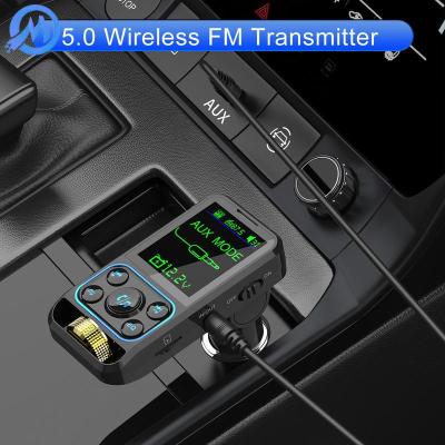 เครื่องเล่น MP3บลูทูธในเครื่องส่งสัญญาณ FM ในรถแบบนำกลับมาใช้ใหม่ได้หน้าจอแสดงผลแบบสอง USB เครื่องเล่นเสียงบลูทูธ FM ส่งสัญญาณบลูทูธไร้สายมาร์รอนมอลล์