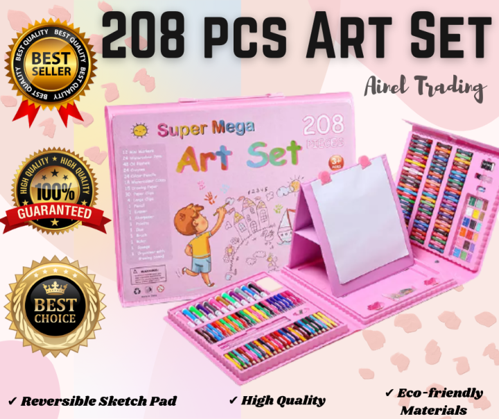 Kids Art Supplies 208 Pieces Drawing Art Creat Kit With Includes Oil Pastels  Crayons Colored Pencil Watercolor Cakes Sketch Pad