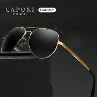 CAPONI Super Sales Deal Mens Sunglasses Polarized Black Lenses Driving Shades Male 100 UV Protection Pilot Sun Glasses CP6695