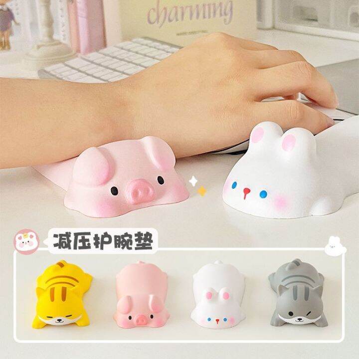 พร้อมสต็อก-decompression-mouse-pad-wrist-pad-girl-wrist-pad-cute-student-cartoon-office-desktop-wrist-rest-hand-pillow