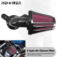 รถจักรยานยนต์ Sucker Air Cleaner Filter สีแดงสำหรับ Harley Softail 2016-17 Touring Street Road Glide FLHT 2008-2016 Dyna FXDLS