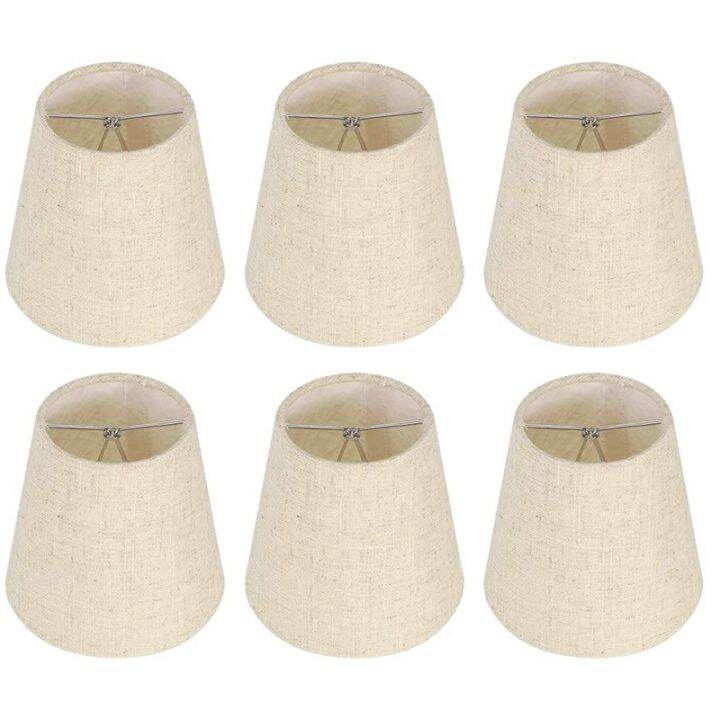 Small Lamp Shade Clip on Bulb Set of 6 for Candelabra Bulbs, Barrel