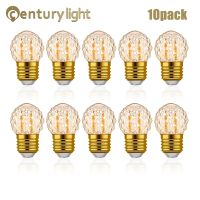 หลอดไฟ LED ตกแต่ง 10 ชิ้น E27 Retro Dimmable G40 สับปะรด 1W วอร์มไวท์ 10W เทียบเท่าหลอดไส้วินเทจ 220V▄