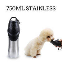 750ml Pet Dog Water Bottles Stainless Steel Drink Bowls Puppy Clean Foldable FoodWater Feeder for Dogs Storage Portable Outdoor