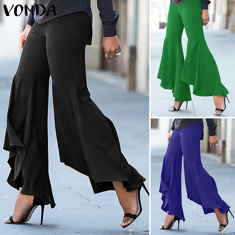 Fashion 3 Colors Women High Waist Demin Wide Leg Pants Vonda
