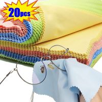 20Pcs Glasses Cleaning Cloth High Quality Microfiber Lens Glasses Cleaner Mobile Phone Screen Cleaning Wipes Eyewear Accessories Lens Cleaners