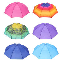 [hot]55CM Portable Rain Umbrella Hat Foldable Outdoor Sun Shade UV Protector Waterproof Fishing Cap Camping Headwear Head Sun Hats