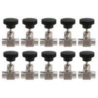 10X 1/4 Inch BSP Equal Female Thread SS 304 Stainless Steel Flow Control Shut Off Needle Valve