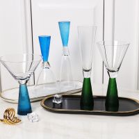 Luxuly Metal Bottom Wine Glass Cup Set Diamond Crystal Parties Home Restaurant Drinkware tail Champagne Glasses Bar Utensils