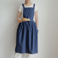 Cotton Waterproof Apron Custom Logo Printing Japanese-style Painting Apron Female Artist Mori Floral Pleated Skirt