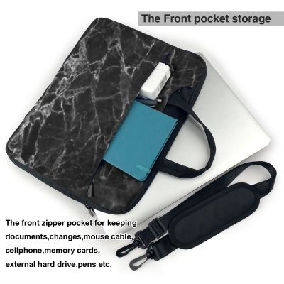 หินอ่อนสีดำการออกแบบแล็ปท็อปกระเป๋าลูกหินธรรมชาติอินเทรนด์สำหรับ อากาศโปร Xiaomi อัสซุสวินเทจกรณีกันกระแทก15.6กระเป๋า