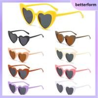 BETTERFORM เด็กชายเด็กหญิง วินเทจ รูปหัวใจ แว่นตาสำหรับผู้หญิง แว่นตากันแดดรูปหัวใจ แว่นตากันแดดสำหรับเด็กวัยหัดเดิน แว่นกันแดดสำหรับเด็ก