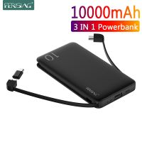 FERISING With Cable Power Bank 10000mAh USB Portable Charger PowerBank External Battery Charging Pack For iPhone Samsung Xiaomi ( HOT SELL) Coin Center