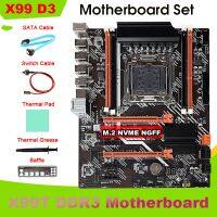 X99 Motherboard+SATA Cable+Switch Cable+Baffle+Thermal Pad+Thermal Grease LGA2011 V3 M.2 NVME NGFF Support DDR3 4X16G