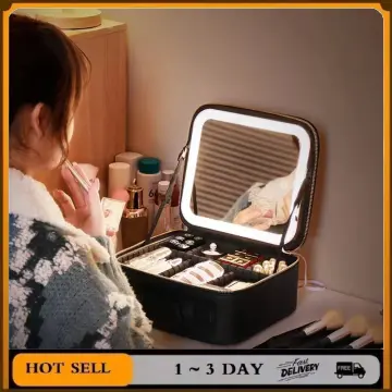 Shop Make Up Organizer With Mirror And Lights Box online