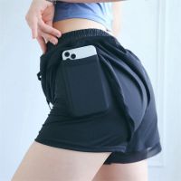 womens Pocket sport shorts loose fast drying anti-slip high waist running casual yoga fitness shortss