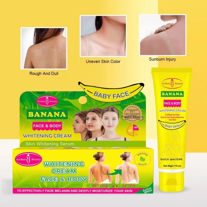 Aichun Beauty Banana Face and Body Whitening Cream Collagen Lotion ...