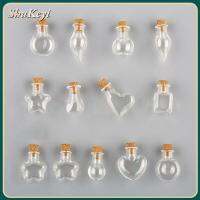 SHUKEYI 5pcs เครื่องประดับอัญมณี จุกไม้ก๊อก จี้ DIY ขวดแก้วคอร์ก ขวดอวยพร ขวดตัวอย่างเปล่า ขวดเก็บของ